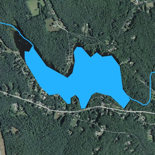 Fly fishing map for Wilson Reservoir, Rhode Island