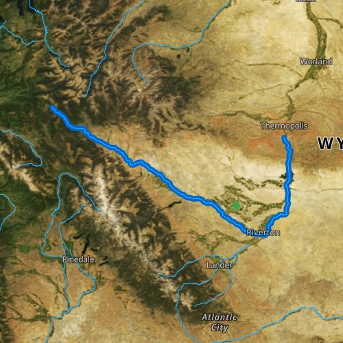 Fly fishing map for Wind River, Wyoming
