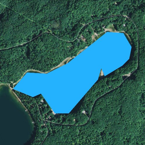 Fly fishing map for Witches Lake, Wisconsin