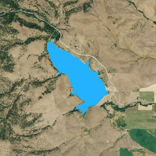 Fly fishing map for Wolf Creek Reservoir, Oregon