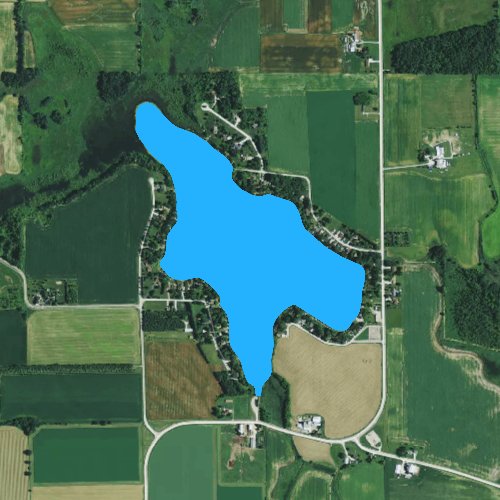 Fly fishing map for Wolf Lake: Fond du Lac, Wisconsin