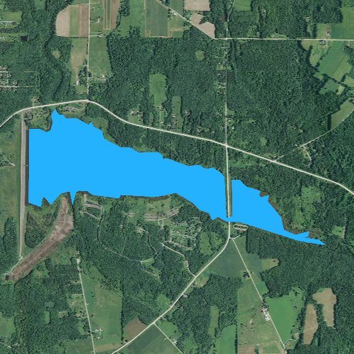 Fly fishing map for Woodcock Creek Lake, Pennsylvania