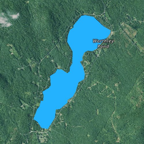 Fly fishing map for Worthley Pond, Maine