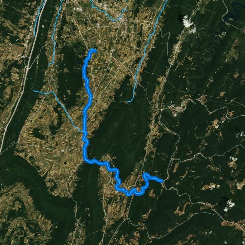 Fly fishing map for Yellow Creek, Pennsylvania