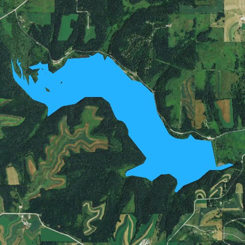 Fly fishing map for Yellowstone Lake, Wisconsin